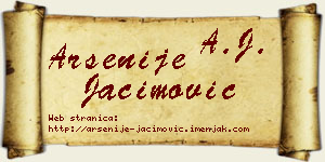 Arsenije Jaćimović vizit kartica